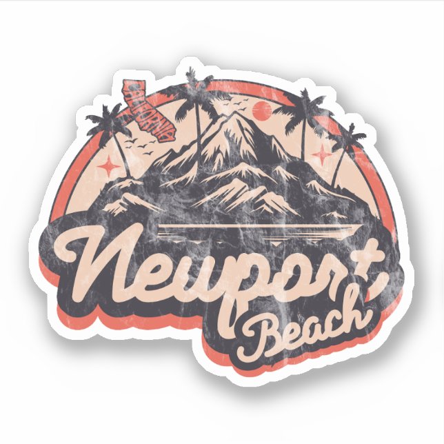 Newport Beach, California Sticker (Front)