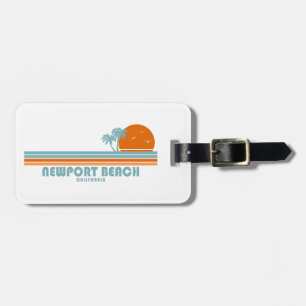 Newport Beach California Sun Palm Trees Luggage Tag