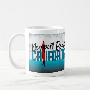 Newport Beach California Surfboard Surfing Coffee Mug