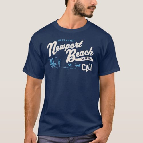 Newport Beach California Surfing T_Shirt