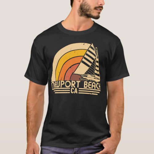 Newport Beach California Vintage Sailing Design T_Shirt
