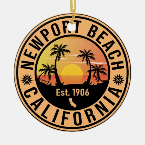 Newport Beach California Vintage Souvenirs Ceramic Ornament