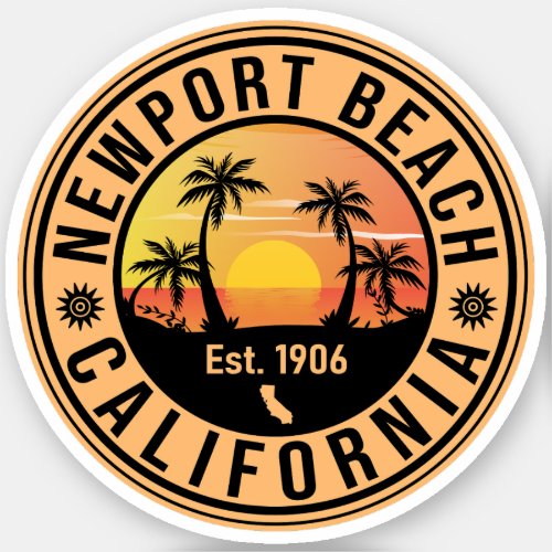 Newport Beach California Vintage Souvenirs Sticker