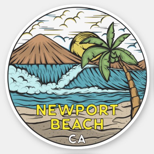 Newport Beach California Vintage Sticker