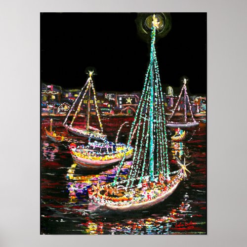 Newport Beach Christmas Boat Parade Poster