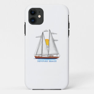 Newport Beach Coastal Nautical Sailing Sailor iPhone 11 Case