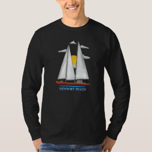 Newport Beach Coastal Nautical Sailing Sailor T-Shirt