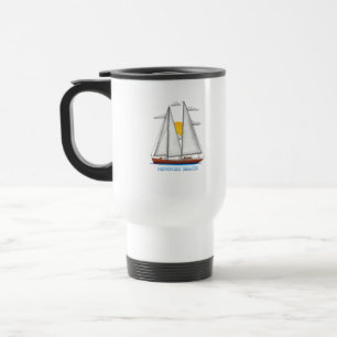 Newport Beach Coastal Nautical Sailing Sailor Travel Mug
