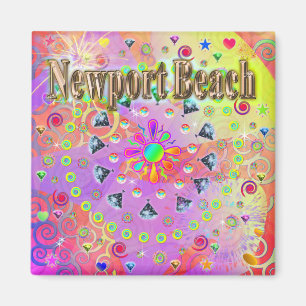 Newport Beach Lucky Golden Pillow Magnet
