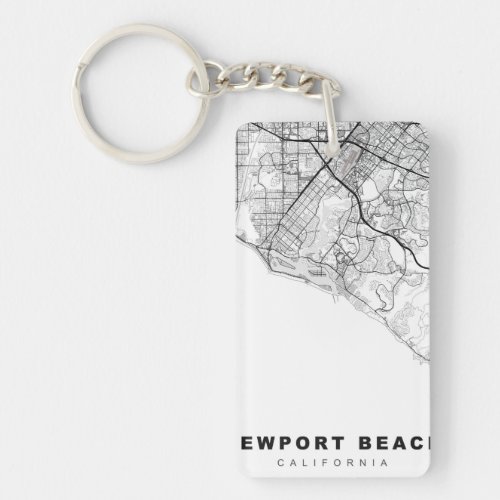 Newport Beach Map Keychain