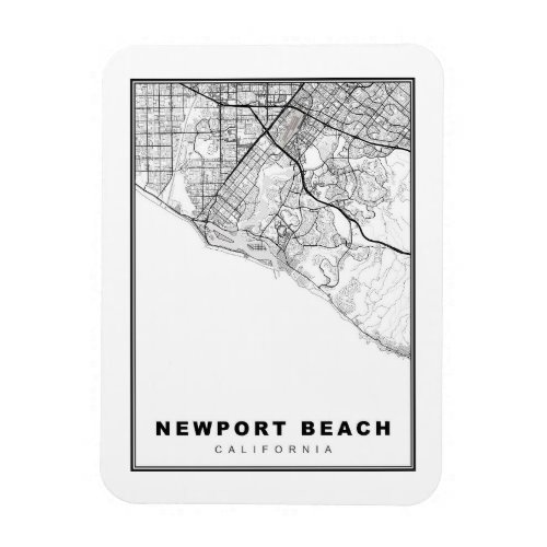 Newport Beach Map Magnet