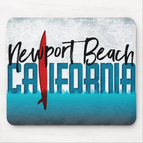 Newport Beach Mouse Pad California Surfboard