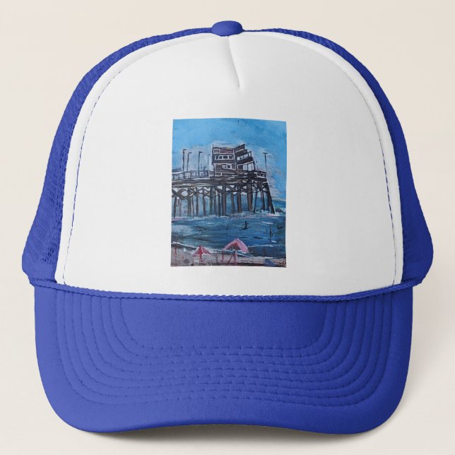 NEWPORT BEACH PIER TRUCKER HAT (Front)