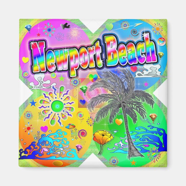 Newport Beach Quadro Seasons Magnet (Front)