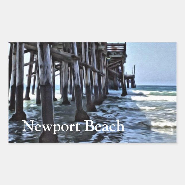 Newport Beach - Rectangle Stickers, Glossy Rectangular Sticker (Front)