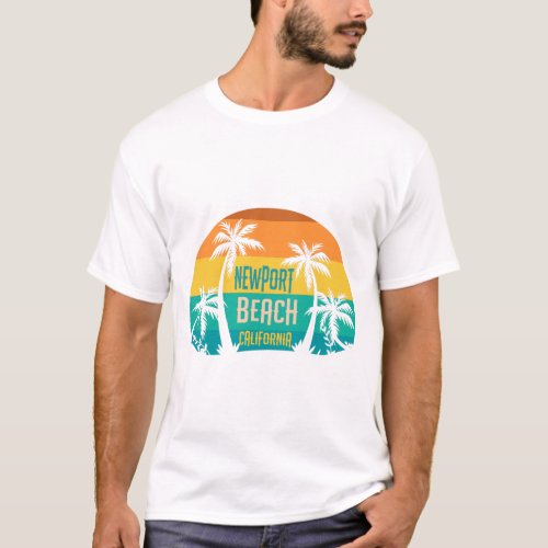 Newport Beach Retro T_Shirt