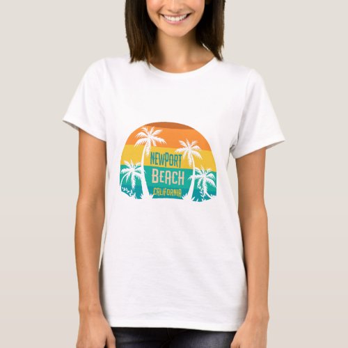 Newport Beach Retro T_Shirt