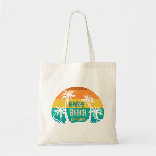 Newport Beach Retro Tote Bag (Front)