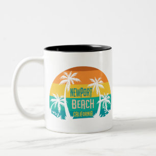 Newport Beach Retro Two-Tone Coffee Mug