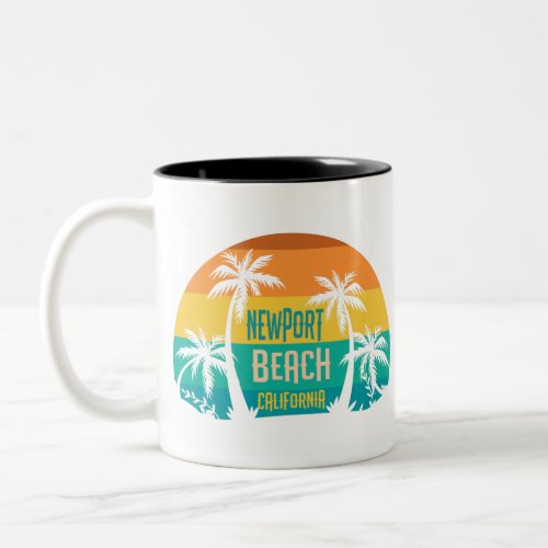 Newport Beach Retro Two_Tone Coffee Mug