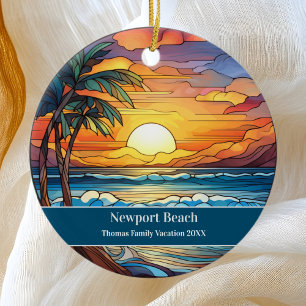 Newport Beach Vacation Ceramic Ornament
