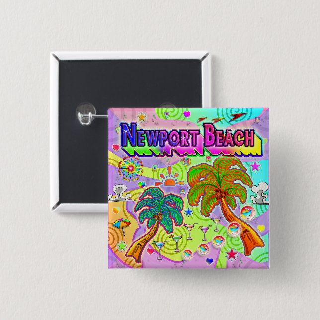 Newport Beach Vacation Target Button (Front & Back)