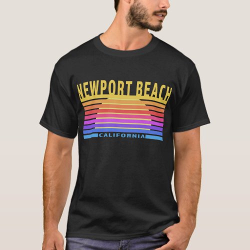 Newport Beach Vintage Sunset Sunrise T_Shirt