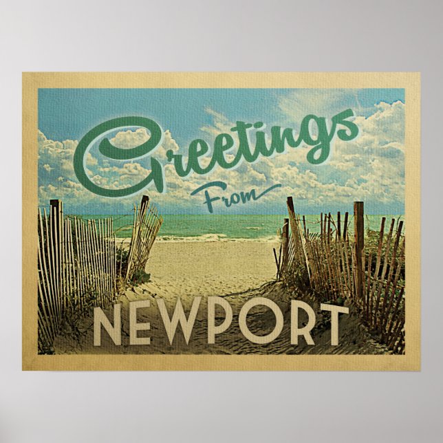 Newport Beach Vintage Travel Poster (Front)