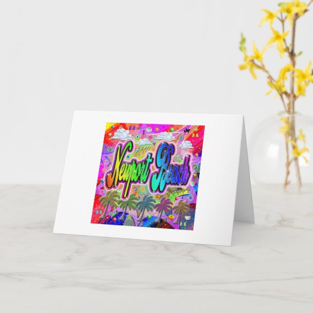 Newport Beach Vista Express Greeting Card (Yellow Flower)