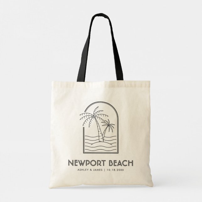 Newport Beach Wedding Weekend Destination Tote Bag (Back)