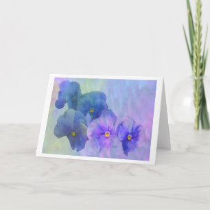 Newport Blue Pansies Card