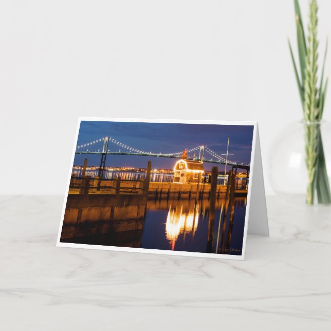 Newport Bridge Christmas Tree Holiday Card (Front)