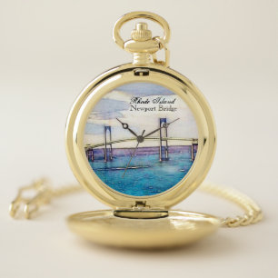 Newport Bridge Rhode Island Pocket Watch