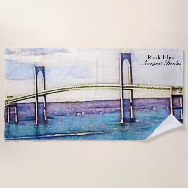 Newport Bridge RI beach towel (Front)