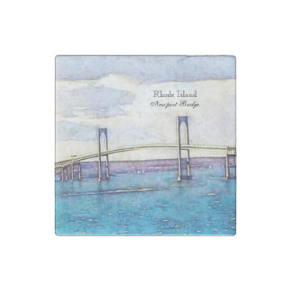 Newport bridge  stone magnet