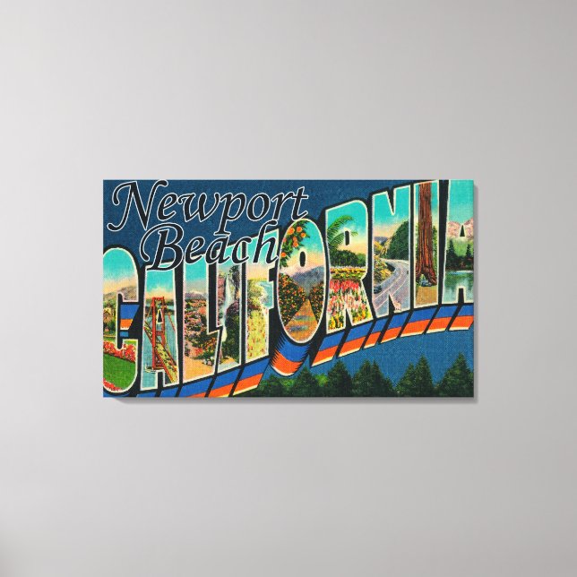 Newport, California - Large Letter Scenes Canvas Print (Front)