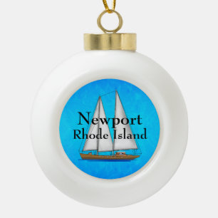 Newport Ceramic Ball Christmas Ornament