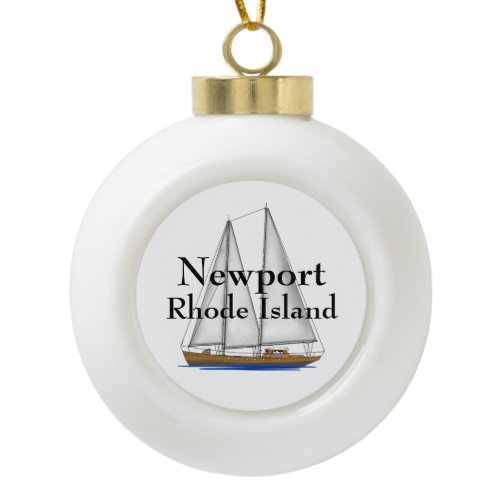 Newport Ceramic Ball Christmas Ornament