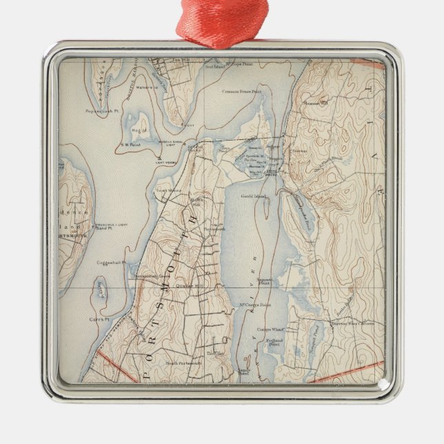 Newport County, Rhode Island Metal Ornament (Front)