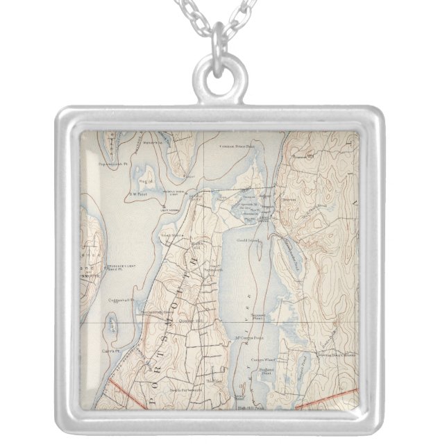 Newport County, Rhode Island Silver Plated Necklace (Front)