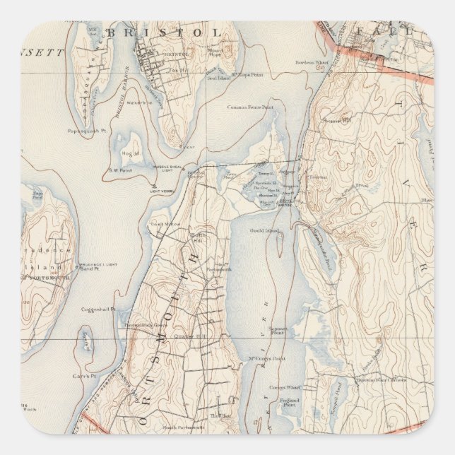 Newport County, Rhode Island Square Sticker (Front)