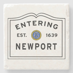 Newport Entering Sign Stone Coaster
