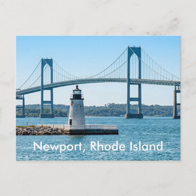 Newport Harbor Lighthouse Bridge Rhode Island RI   Postcard (Front)