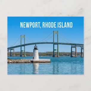 Newport Harbor Lighthouse Bridge Rhode Island RI Postcard
