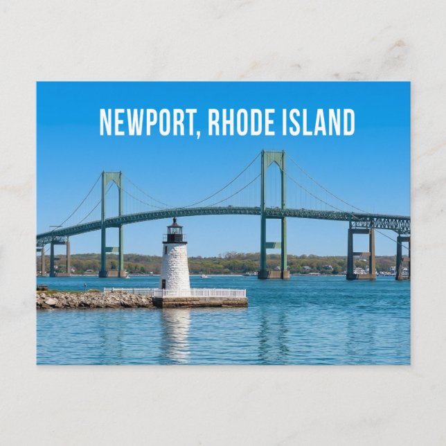 Newport Harbor Lighthouse Bridge Rhode Island RI   Postcard (Front)