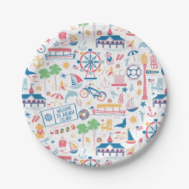 Newport Harbor Paper Plates (Front)