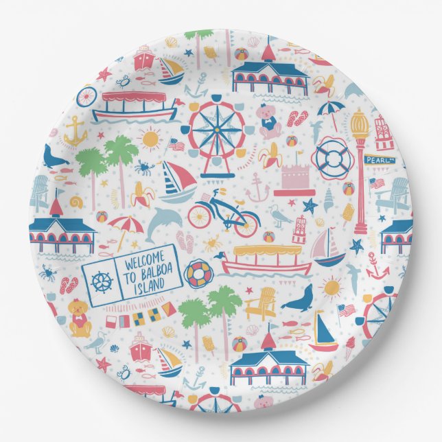 Newport Harbor Paper Plates (Front)