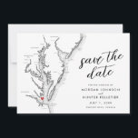 Newport News Virginia Map Modern Wedding Save The Date<br><div class="desc">Announce your Newport News nuptials with style using our modern black and white Chesapeake Bay map-themed Newport News Save the Date from Coastal Map Designs. Whether you're tying the knot at The Mariners' Museum and Park, Warwick Yacht & Country Club, Boxwood Inn, Lee Hall Mansion, or Kiln Creek Golf Club...</div>