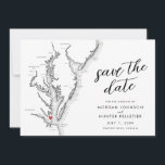 Newport News Virginia Map Modern Wedding Save The Date<br><div class="desc">Announce your Newport News nuptials with style using our modern black and white Chesapeake Bay map-themed Newport News Save the Date from Coastal Map Designs. Whether you're tying the knot at The Mariners' Museum and Park, Warwick Yacht & Country Club, Boxwood Inn, Lee Hall Mansion, or Kiln Creek Golf Club...</div>