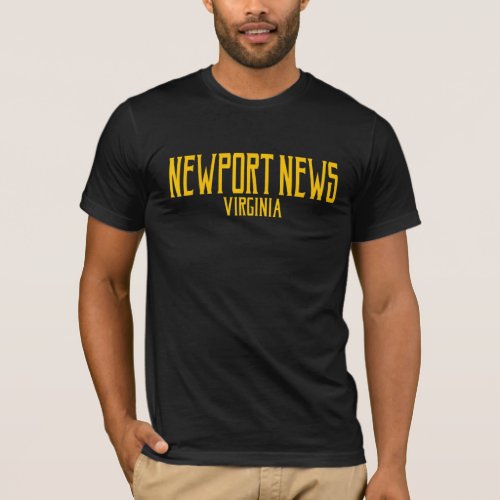 Newport News Virginia Va Vintage Text Amber Print T_Shirt
